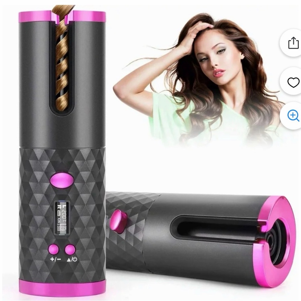 Emlimmy Automatic Hair Curler - Black and Pink